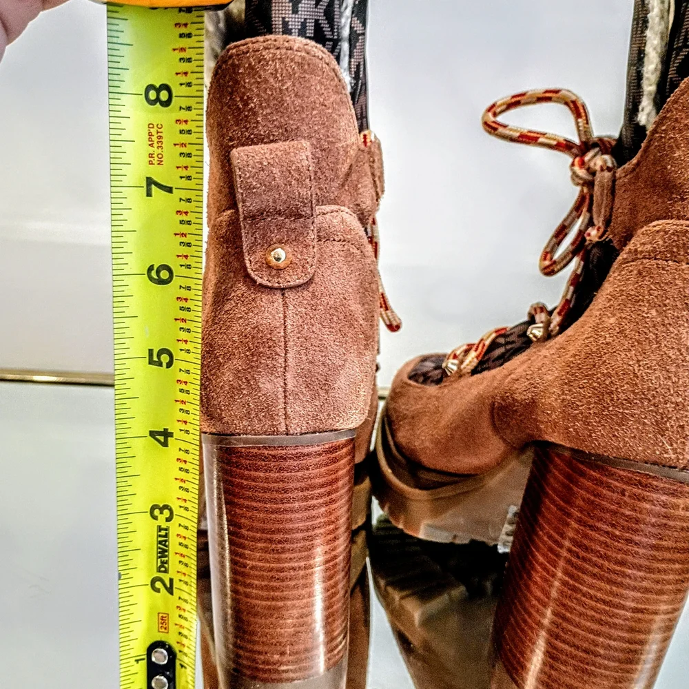 Michael Kors Tan and Black Heeled Boots - Picture 3 of 4